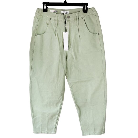 NWT Vigoss Ace High Rise Straight Balloon Stretch‎ Jeans 30 Green - Picture 1 of 8